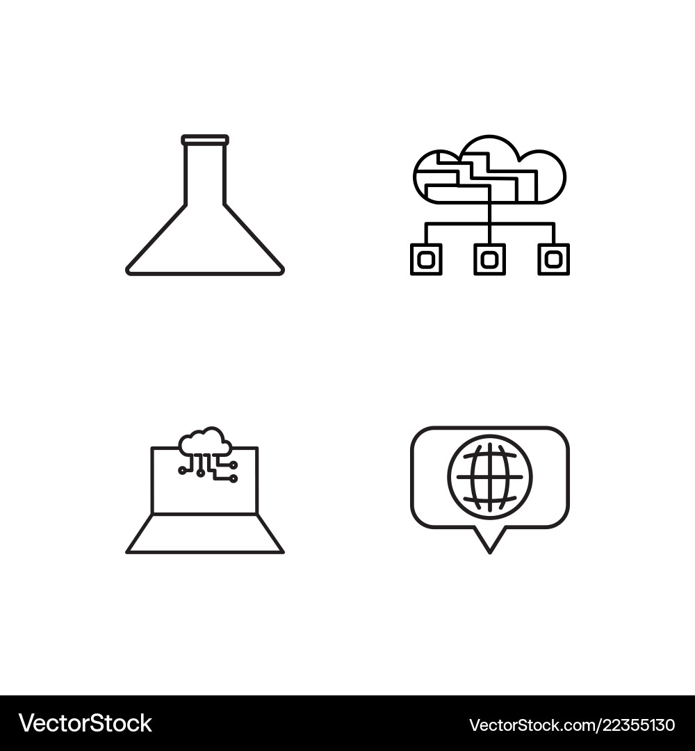 Web simple outlined icons set Vector Image