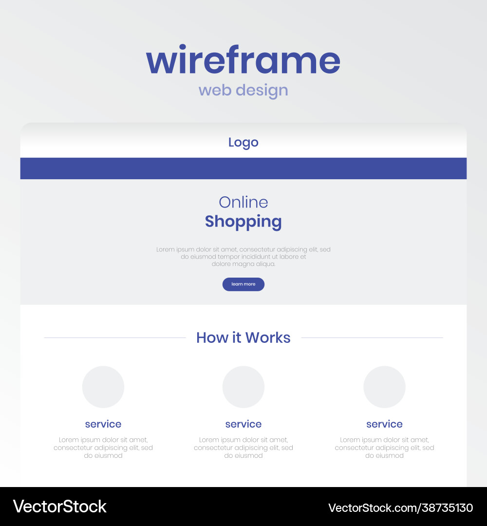 Wireframe for online shop template web design Vector Image