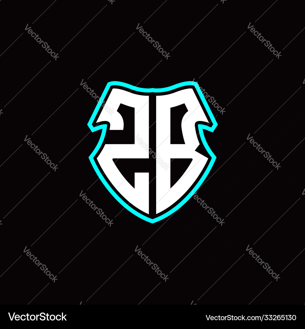 Z b initial logo design with a shield shape Z b initial logo design with a shield shape Vector Image