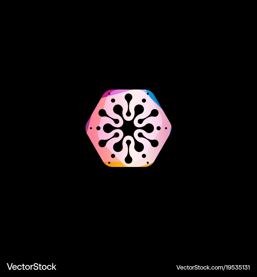 Abstract snowflake colorful shape unusual circles vector image