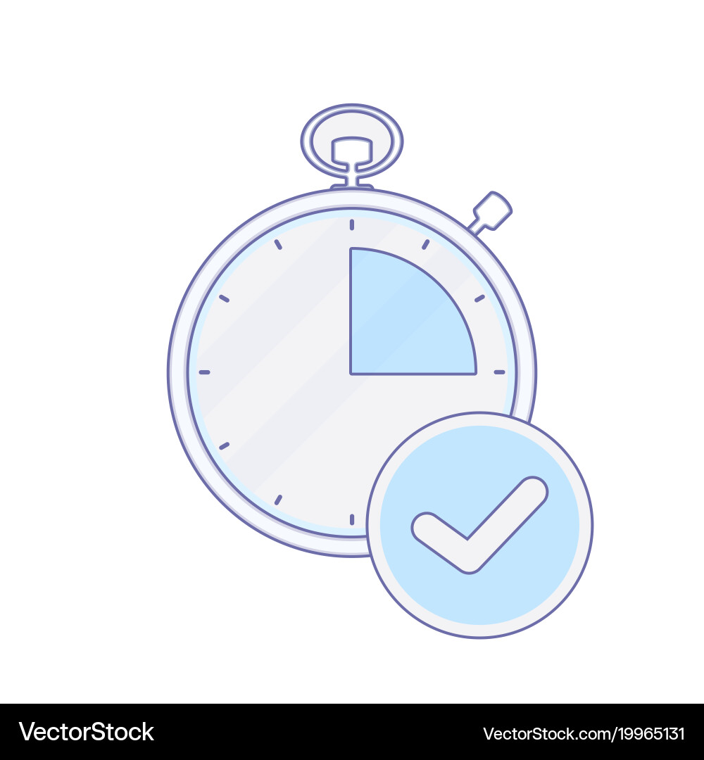 Alarm check clock hour minute time timer icon vector image