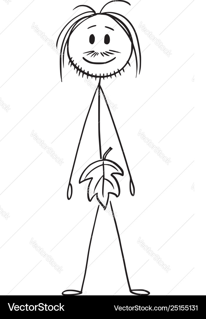 Cartoon natural native man or biblical adam vector image