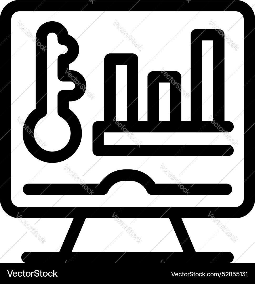 Computer showing key performance indicators Computer showing key performance indicators vector image