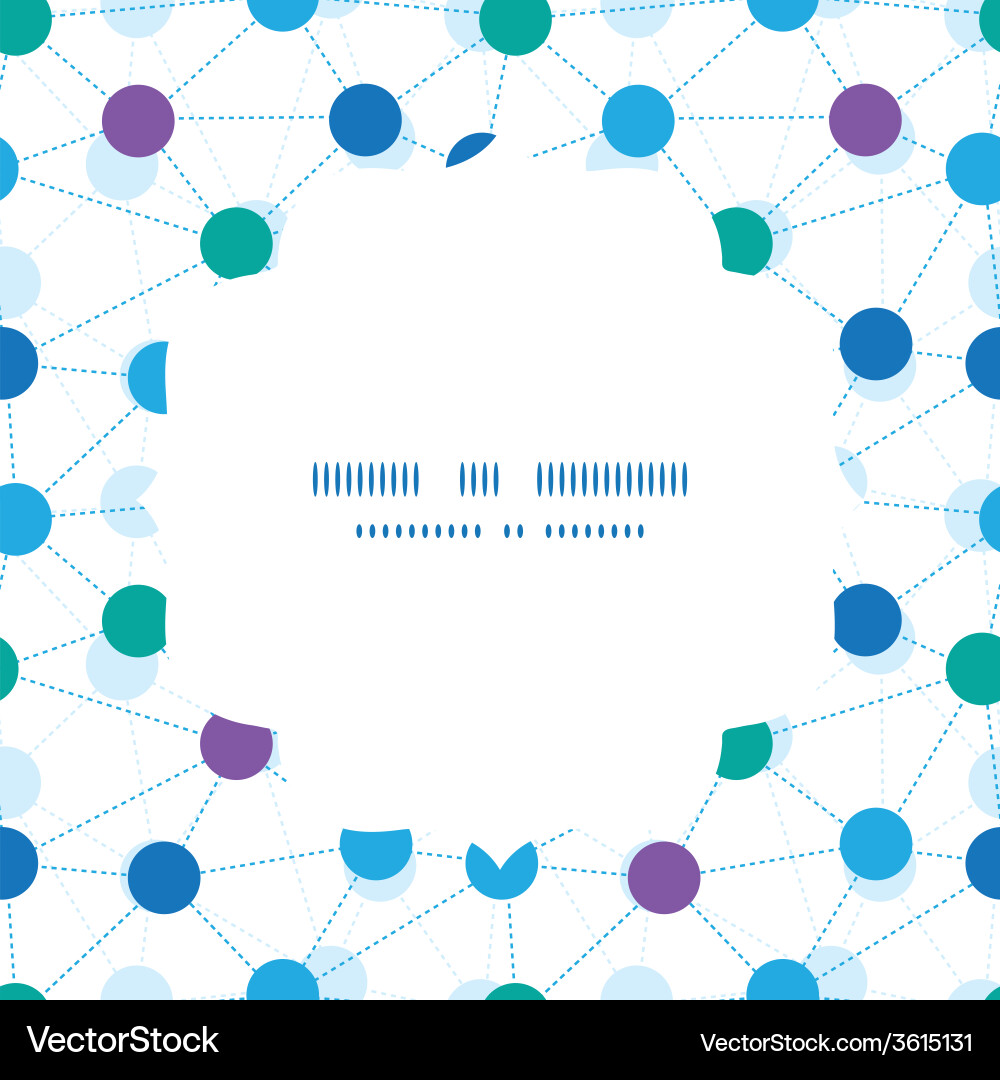 Connected dots circle frame seamless pattern Vector Image