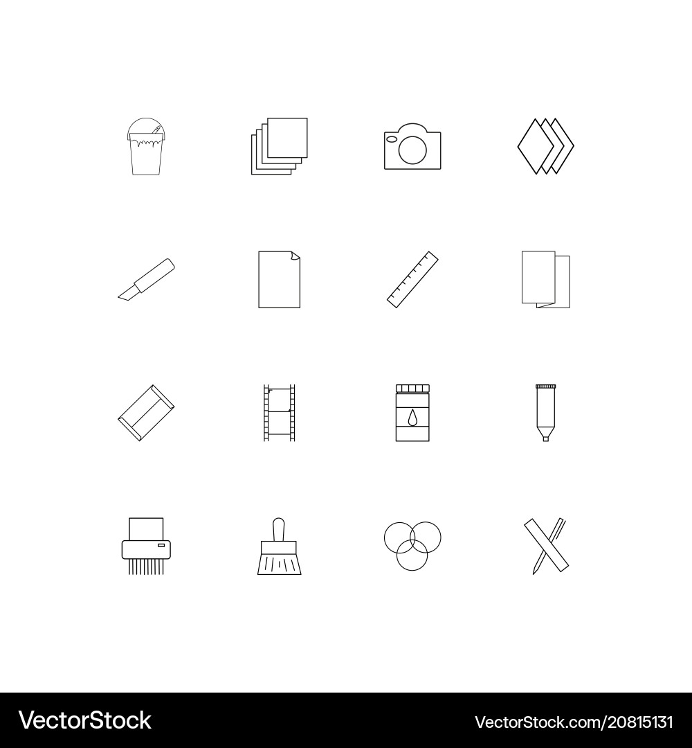 Creative process and design linear thin icons set vector image