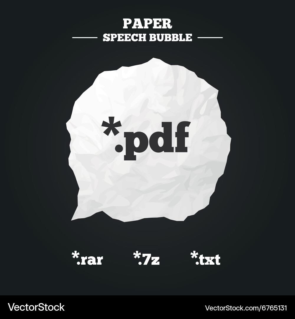 Document signs file extensions symbols Vector Image
