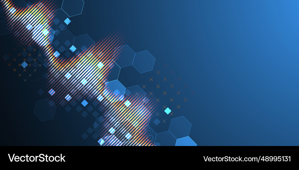 Dynamic Soundwave with Hexagonal Glow vector image