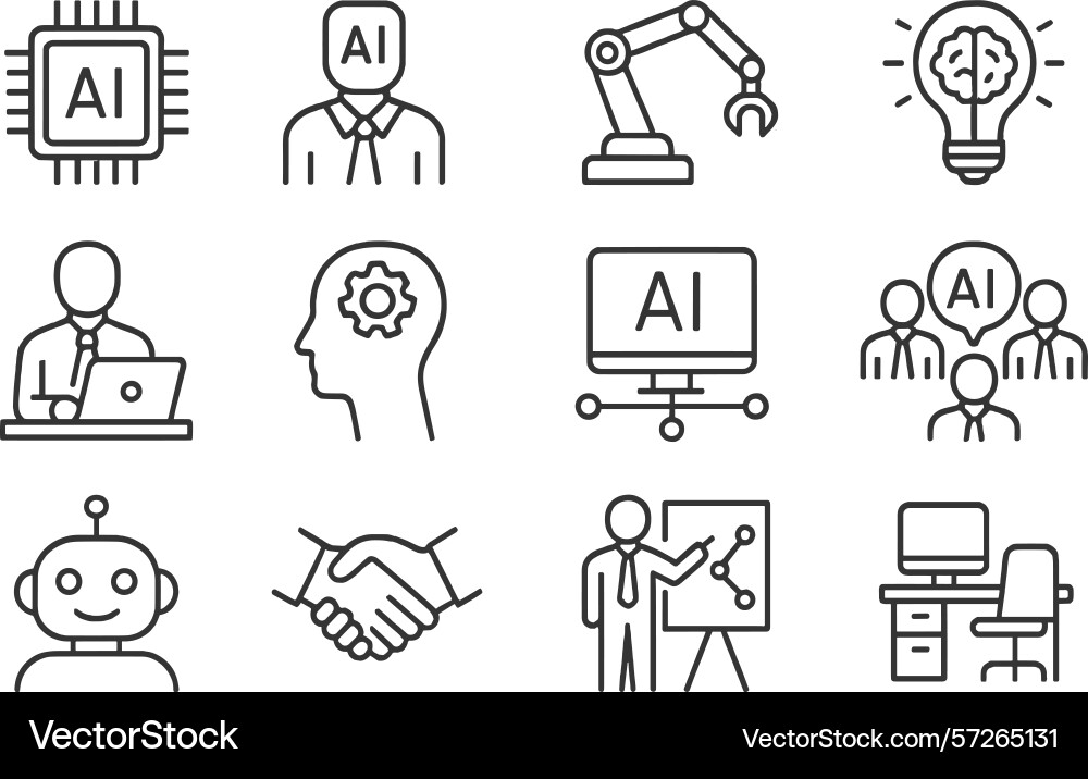 Exploring the concepts of artificial intelligence Exploring the concepts of artificial intelligence vector image