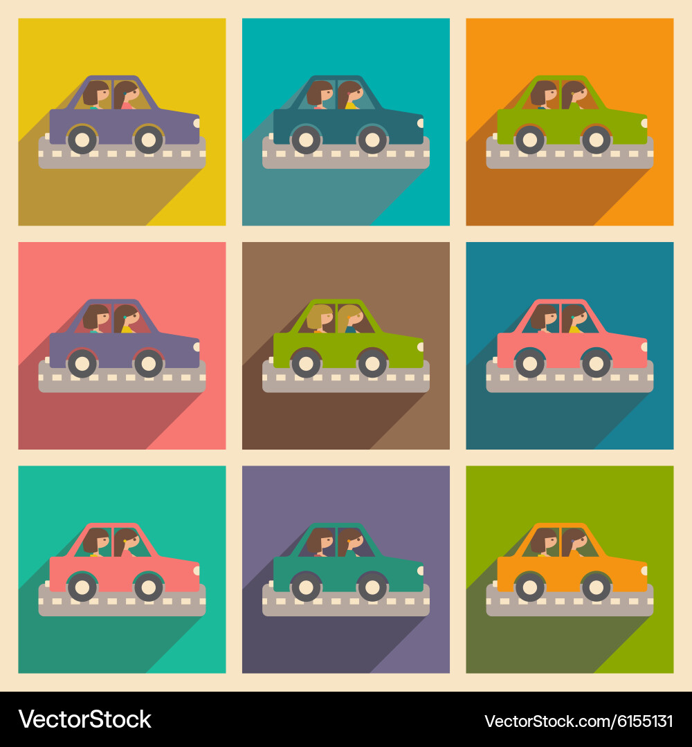 Flat with shadow concept and mobile application Vector Image