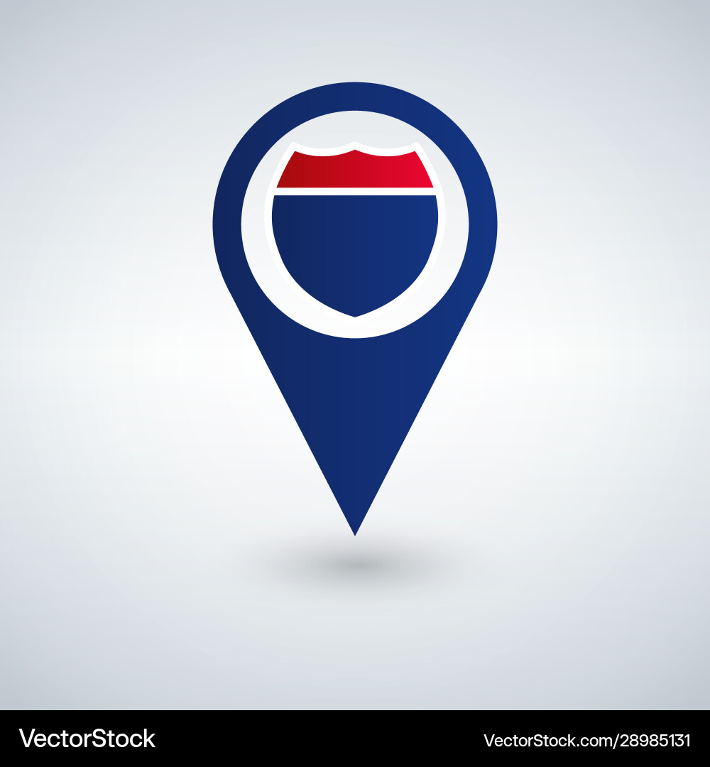 Interstate Pointer Map Icon vector image
