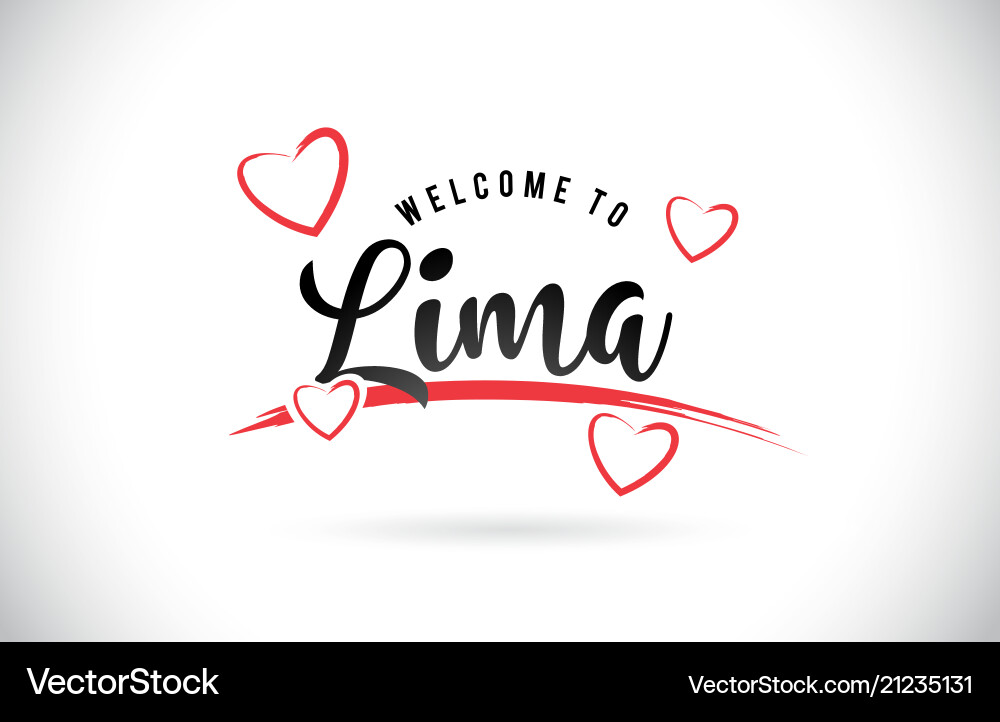 Lima welcome to word text with handwritten font Vector Image