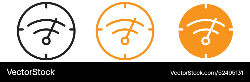 Network speed test icon set internet performance Network speed test icon set internet performance vector image