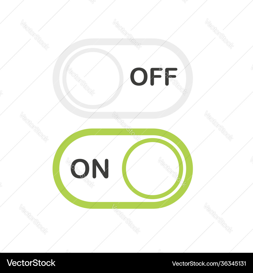 On and off toggle switch buttons modern flat On and off toggle switch buttons modern flat vector image