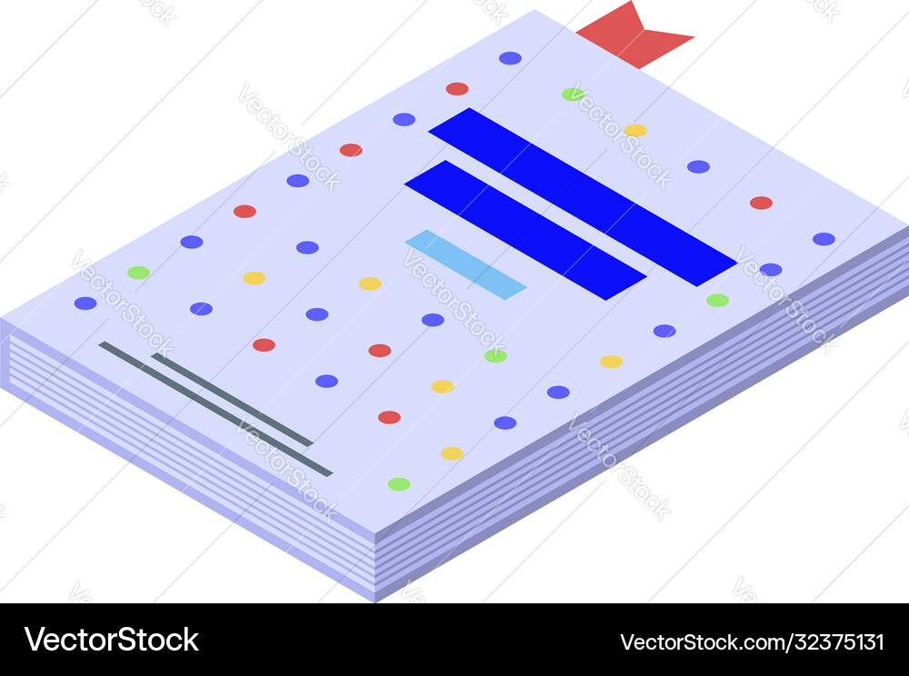 Programming paper notebook icon isometric style Programming paper notebook icon isometric style Vector Image