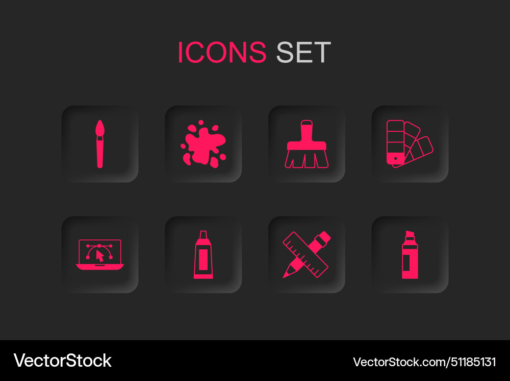Set tube with paint palette spray brush Set tube with paint palette spray brush vector image