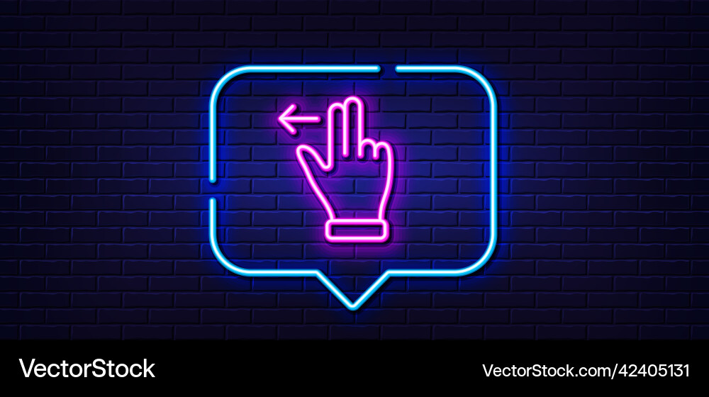 Touchscreen gesture line icon slide left arrow Touchscreen gesture line icon slide left arrow Vector Image