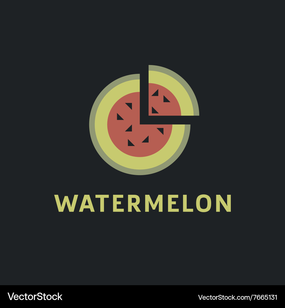 Watermelon into flat style with a triangular piece vector image