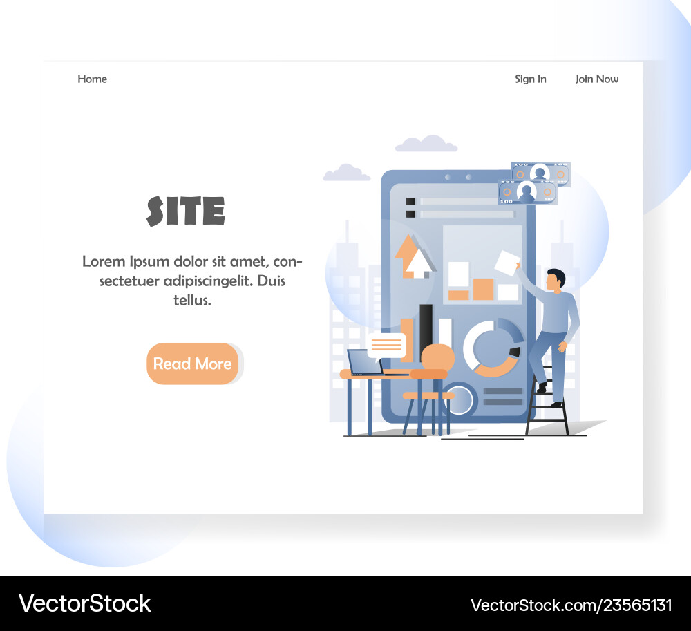 Web developer website landing page design Web developer website landing page design vector image