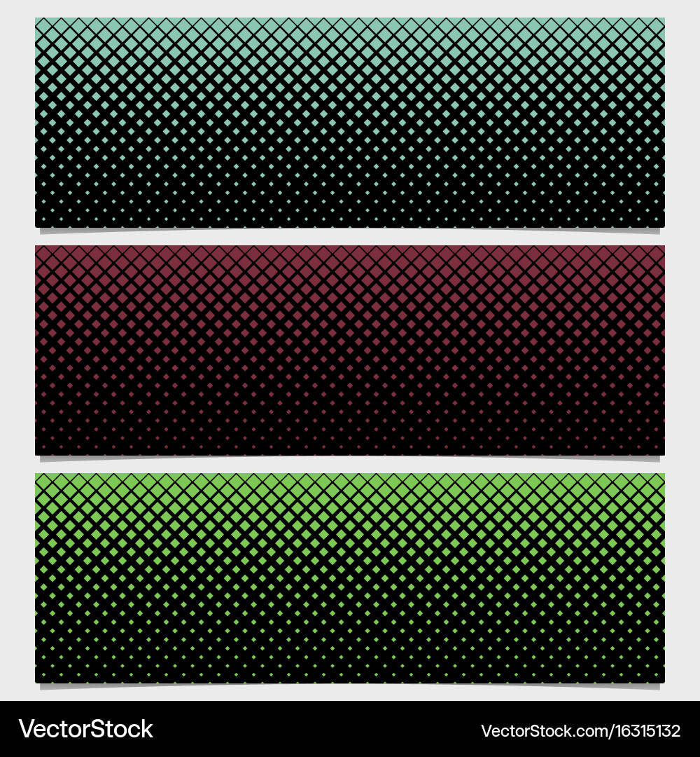 Abstract halftone square pattern banner template vector image