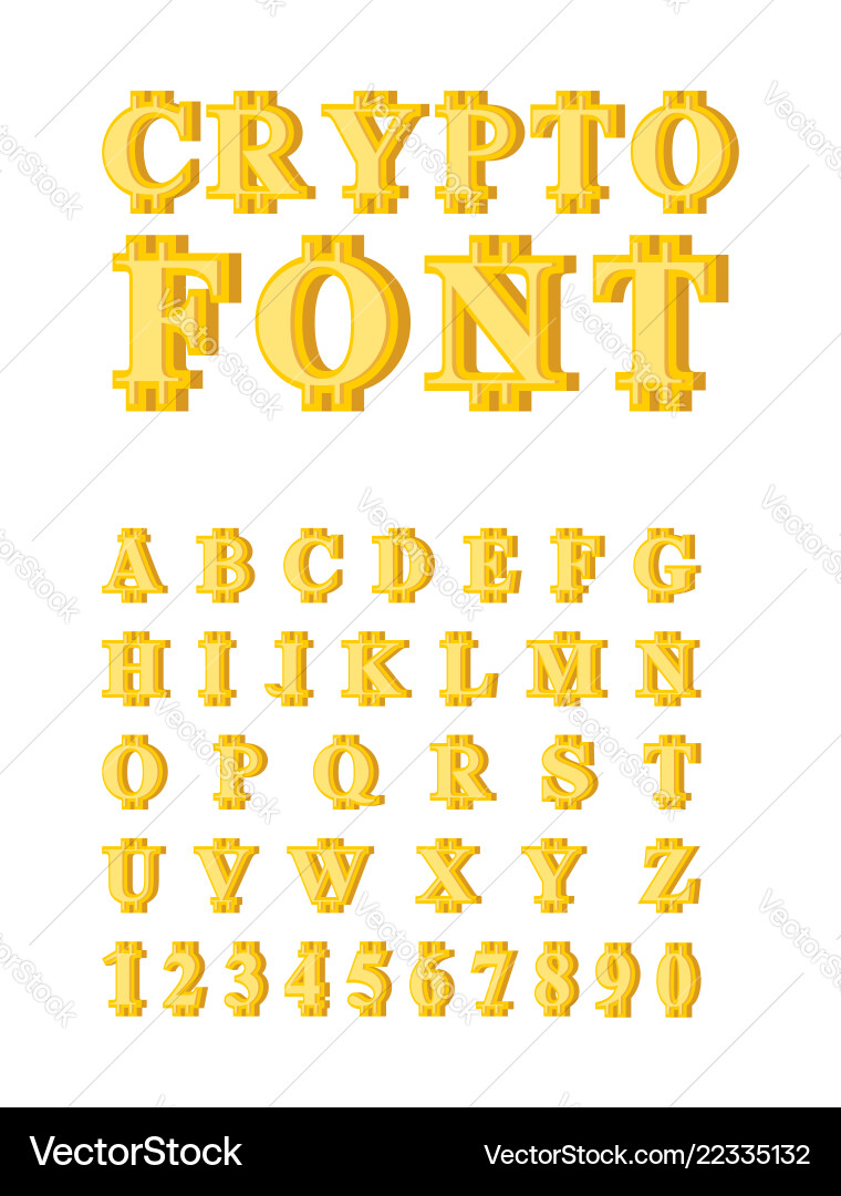 Bitcoin Crypto Currency Font – Royalty-Free Vector | VectorStock