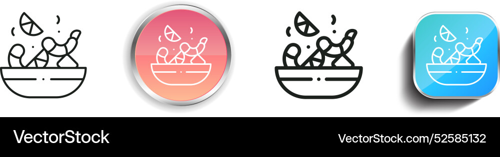 Ceviche icon thin linear regular and button style Ceviche icon thin linear regular and button style vector image