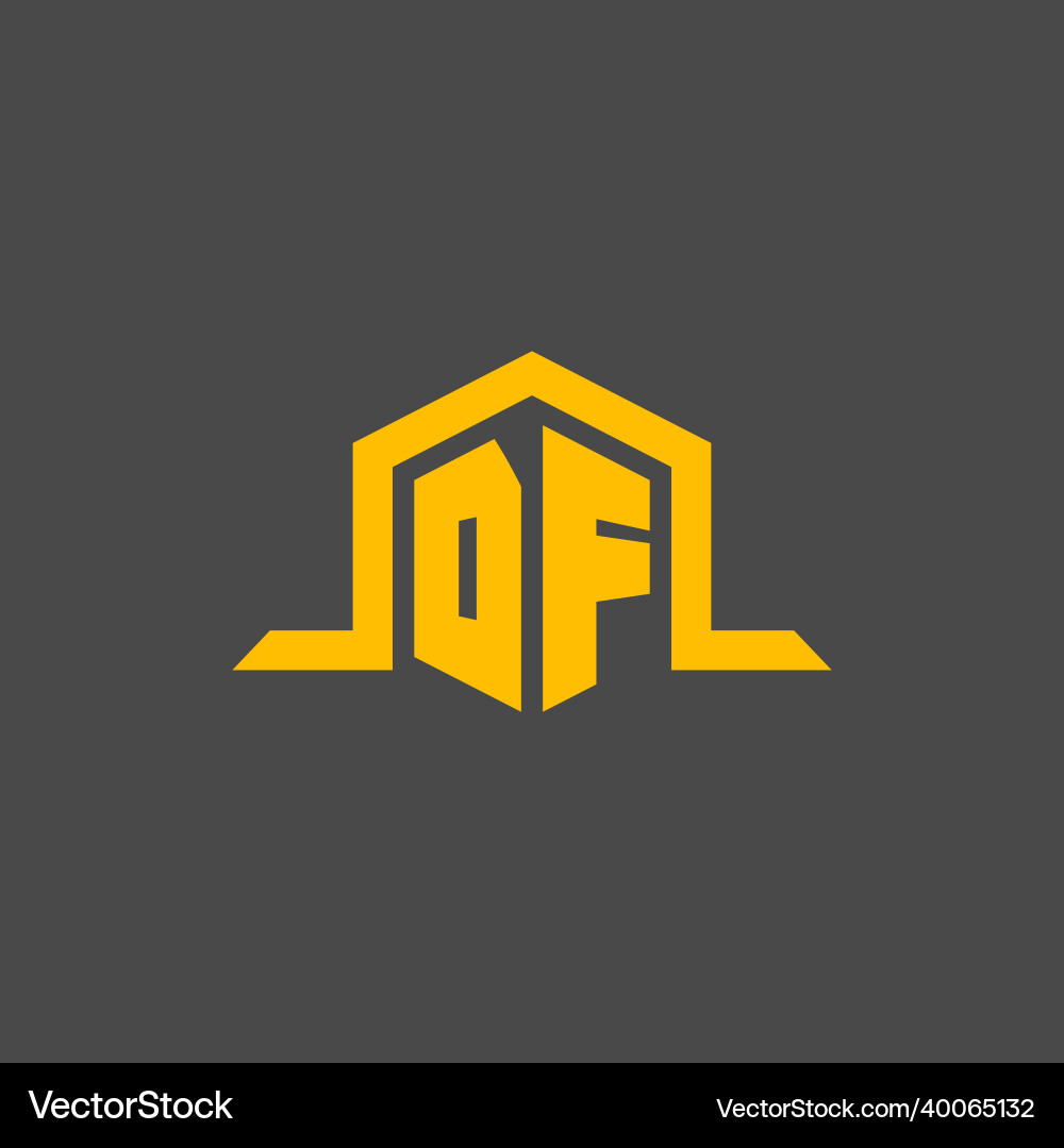 Df monogram initial logo with hexagon style design Df monogram initial logo with hexagon style design Vector Image