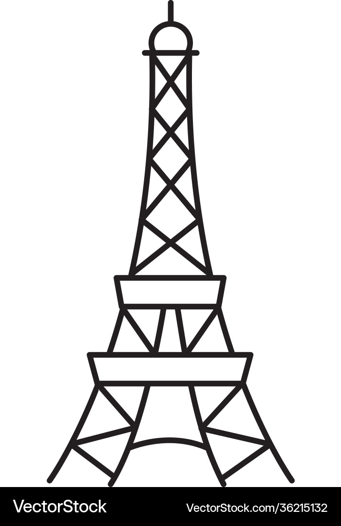 Eiffel tower icon line style Eiffel tower icon line style Vector Image