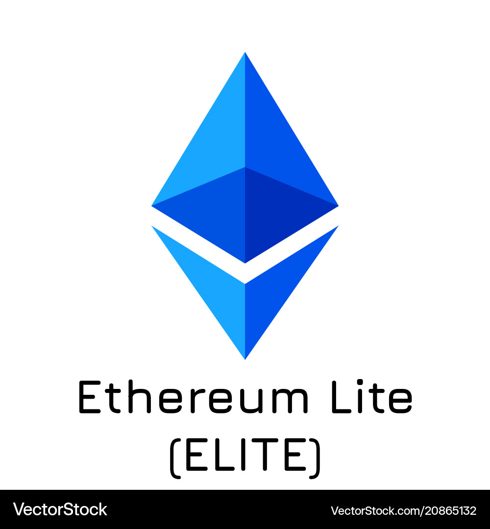 Ethereum Lite (ELITE) Crypto Icon – Royalty-Free Vector | VectorStock