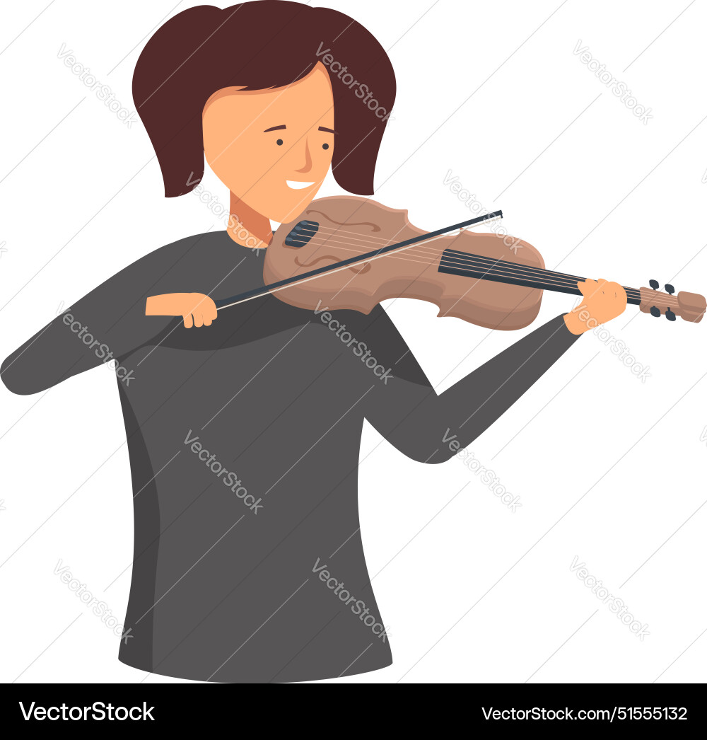 Female musician playing violin classical music Female musician playing violin classical music vector image