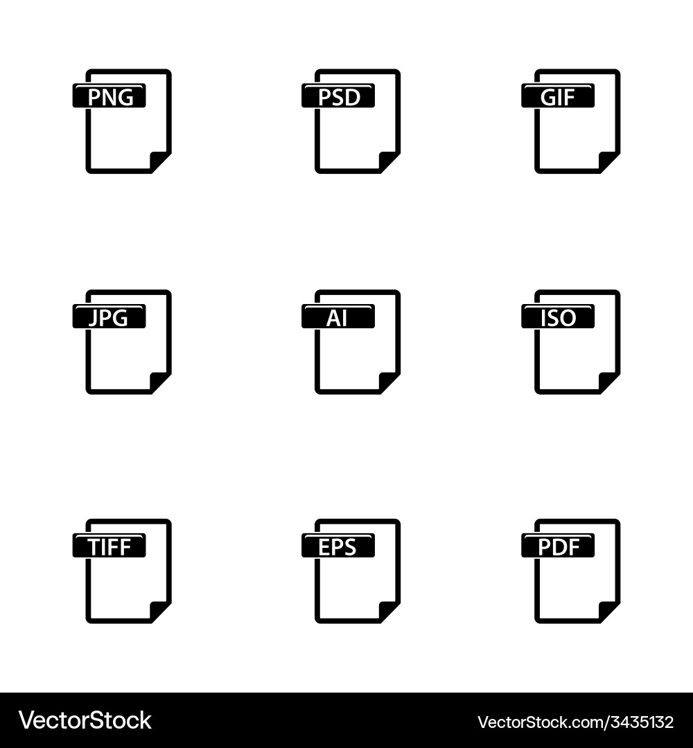 File type icons set vector image
