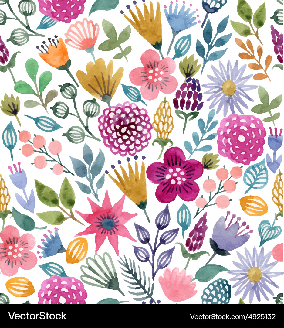Floral Watercolor Pattern vector image