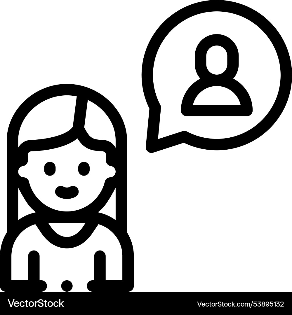 Friendly icon thin linear style design isolated Friendly icon thin linear style design isolated vector image