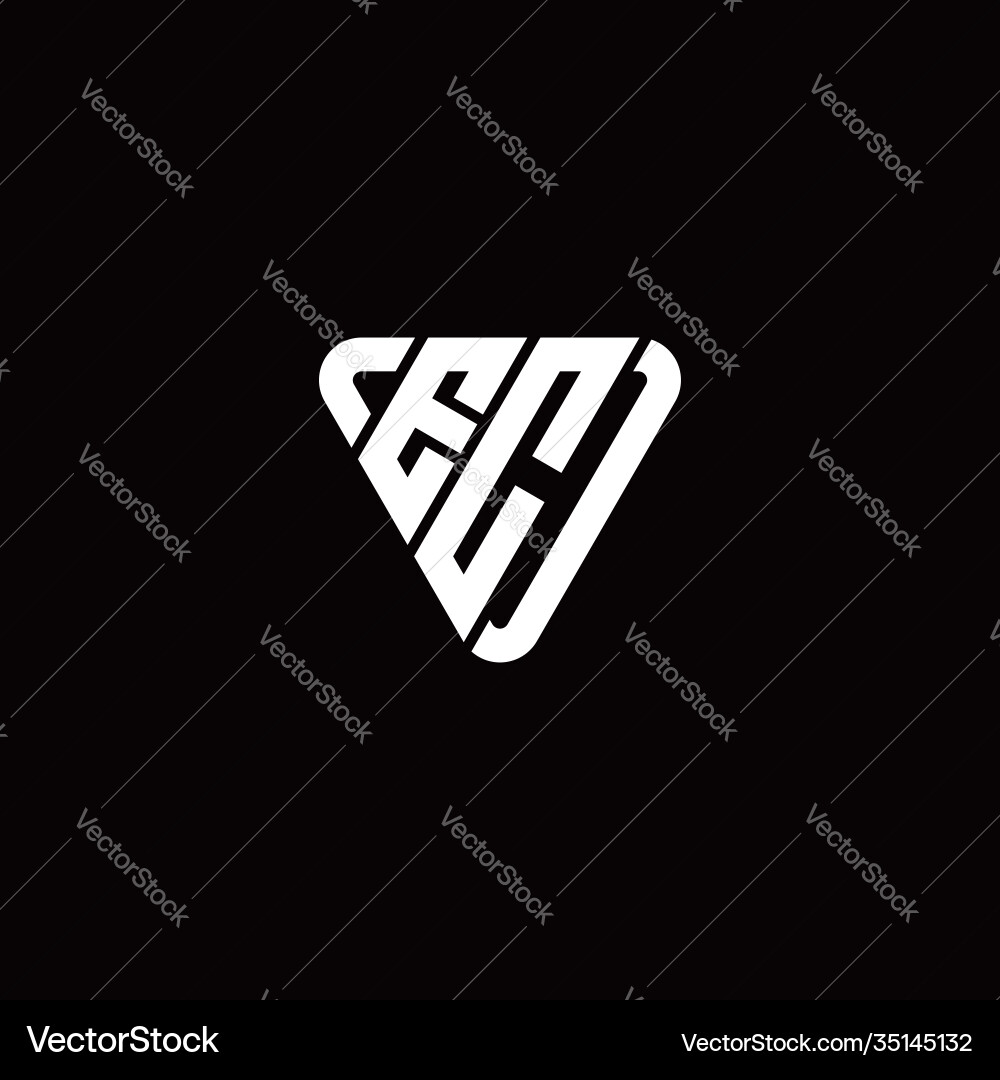 Initial letter e c linked triangle design logo Initial letter e c linked triangle design logo Vector Image