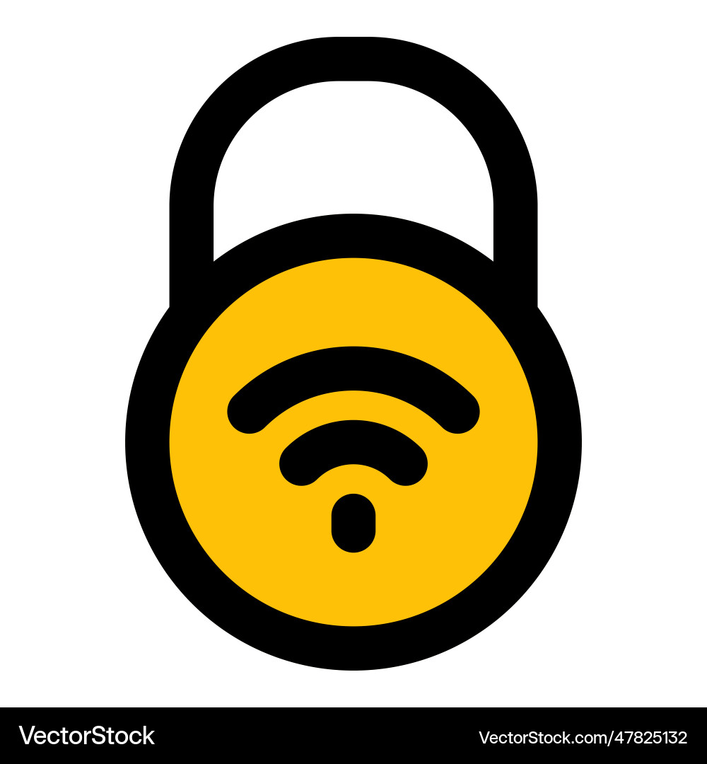 Lock with advance technology and internet access Vector Image