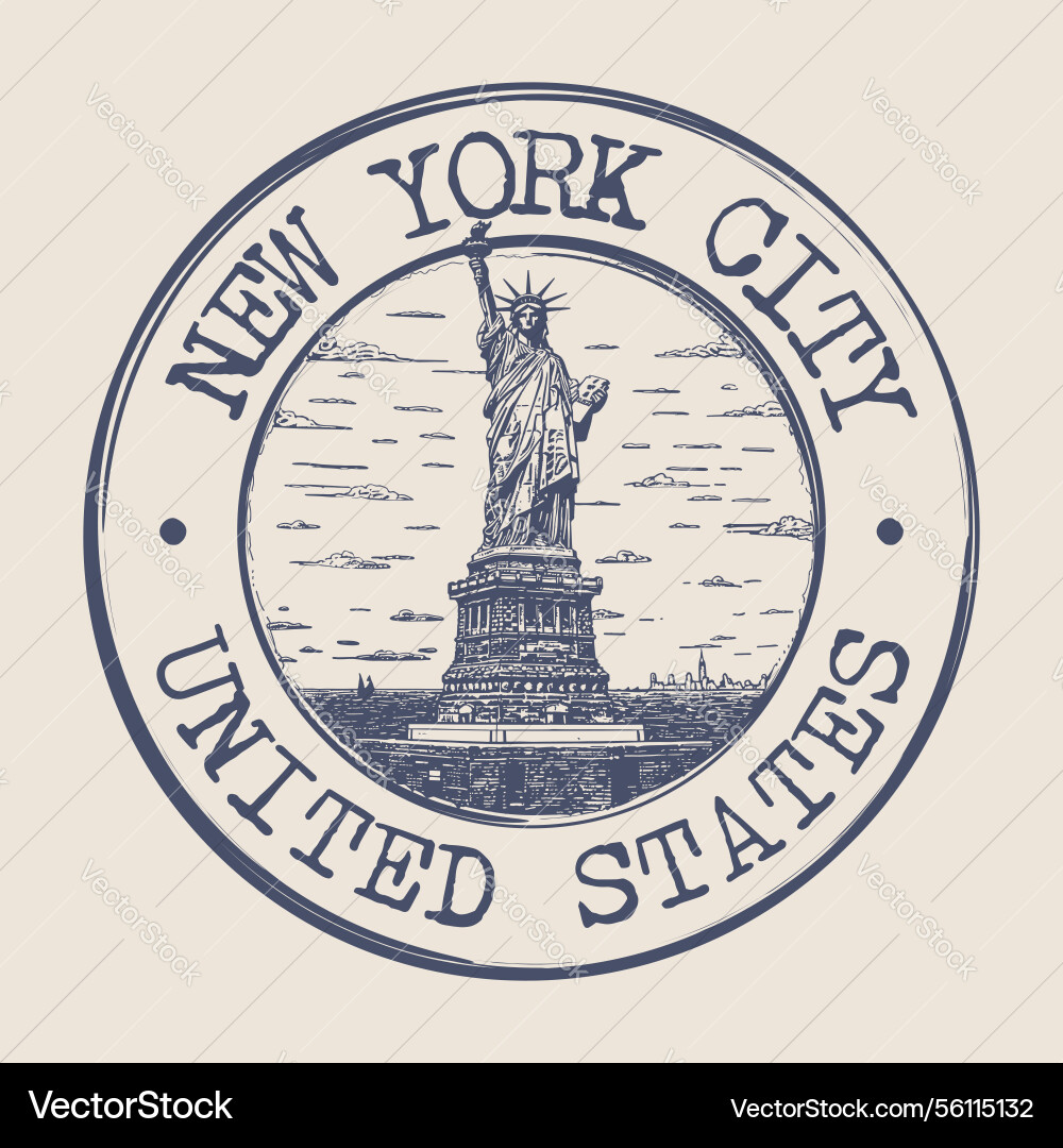 Neue York Stadt vereinigte Staaten Stempel Neue York Stadt vereinigte Staaten Stempel vektorbild