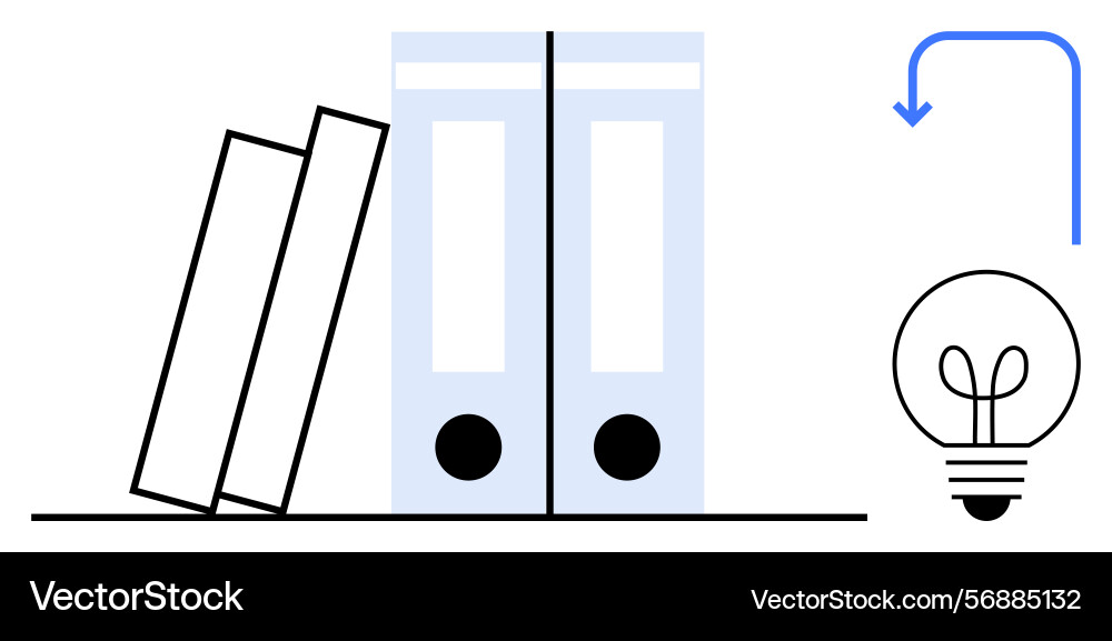 Organized document storage with books and binders Organized document storage with books and binders vector image