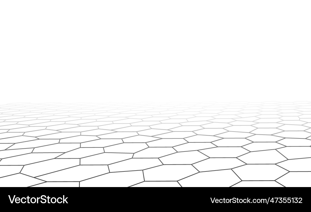 Perspective low poly hexagonal background Vector Image