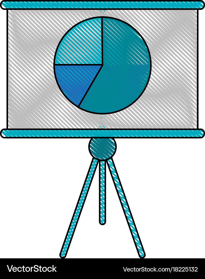 Pie graph chart on board icon image Vector Image