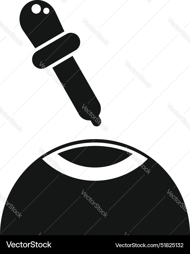 Pipette dropping eye drop into icon simple Vector Image