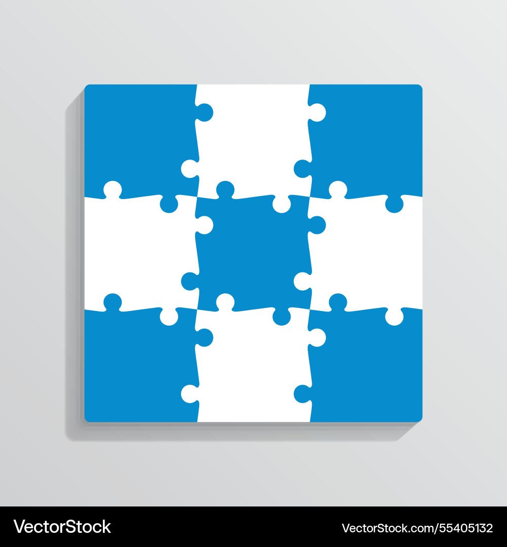 Puzzle grid with separate pieces jigsaw game Puzzle grid with separate pieces jigsaw game vector image