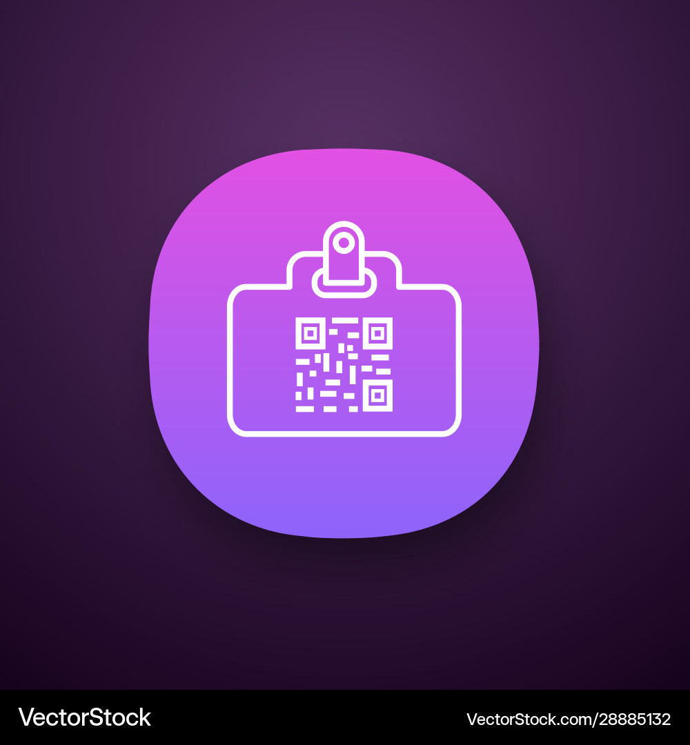 Qr code identification card app icon vector image