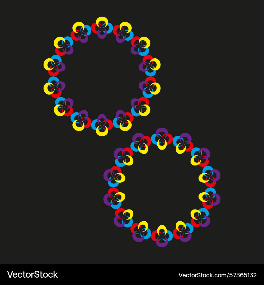 Ring icon pattern multicolor loop design bright Vector Image