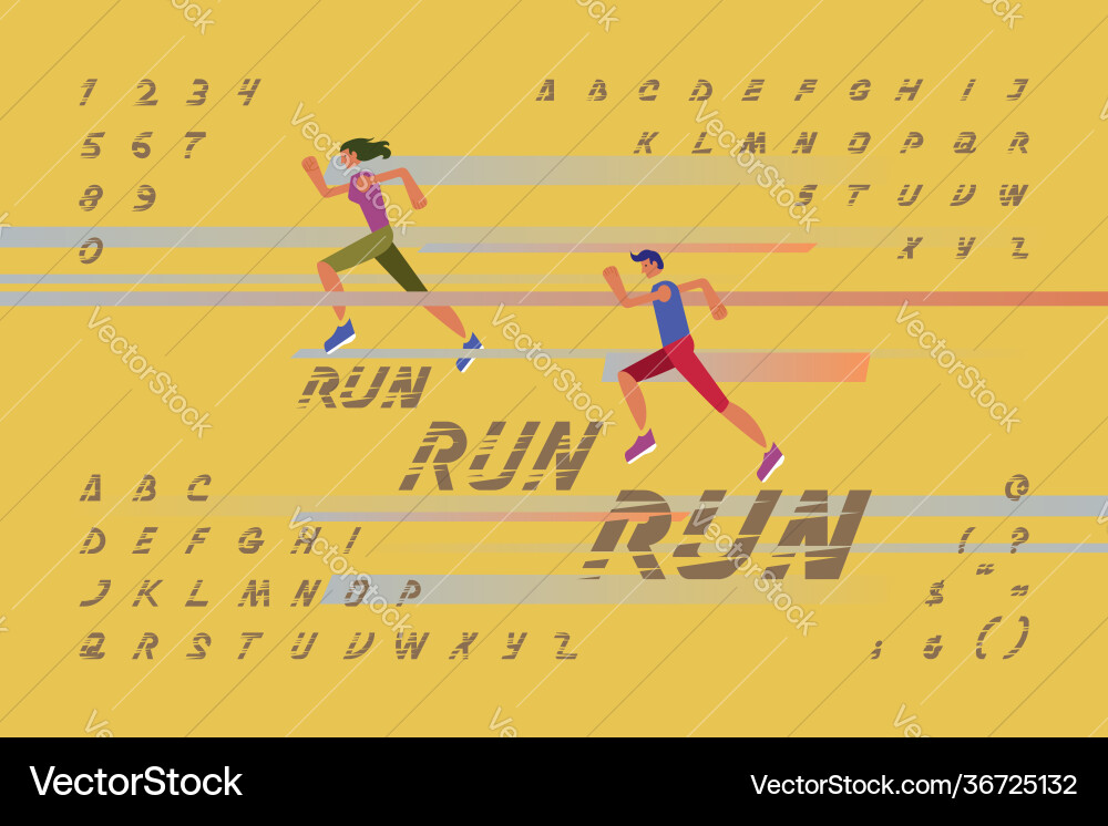 Sans serif alphabet in block letters suitable vector image
