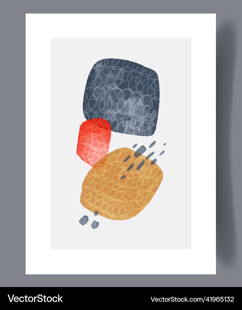 Scandinavian Abstract Art Print Set Vector Image