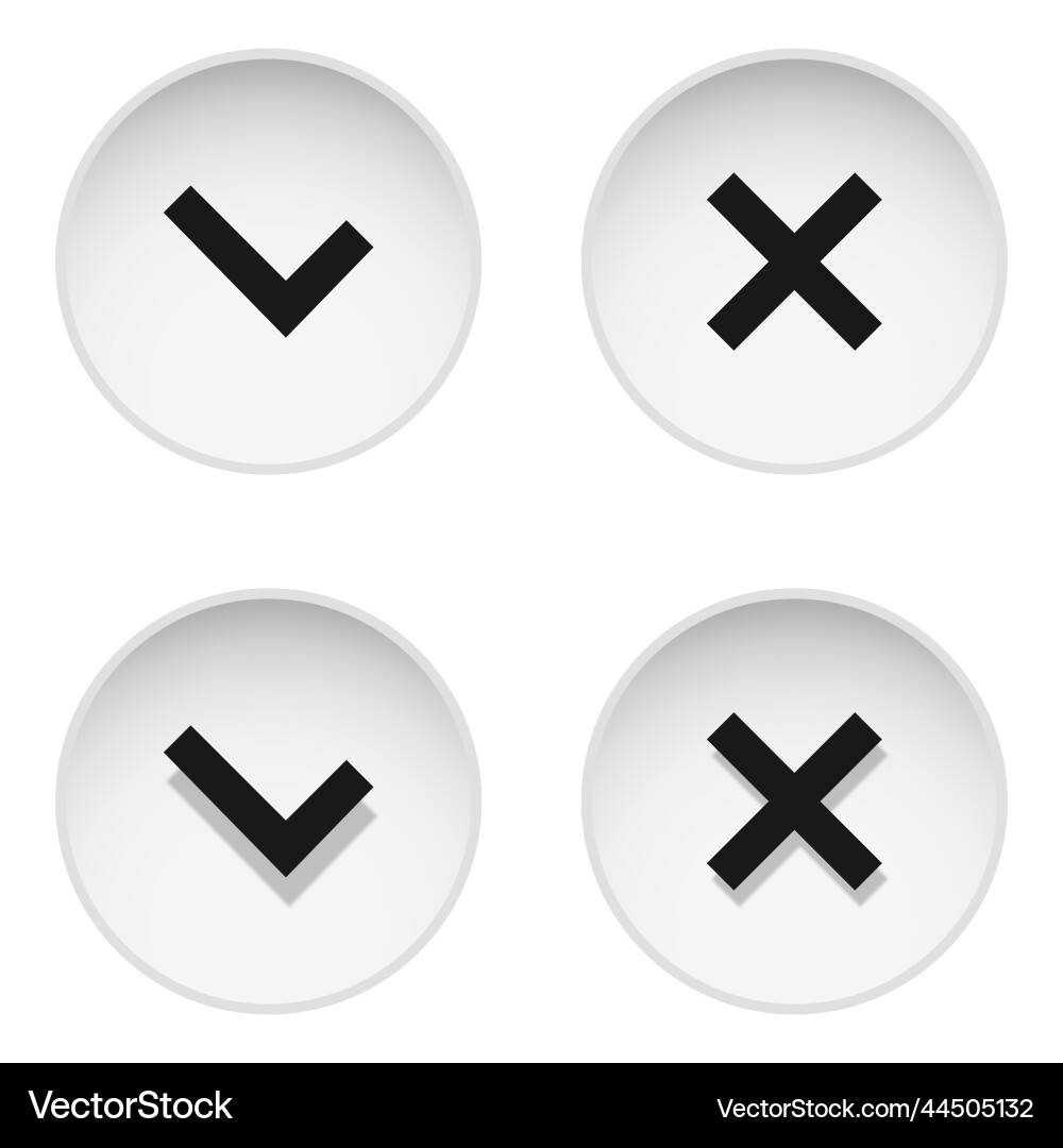 Simple check mark icons in a circle Vector Image