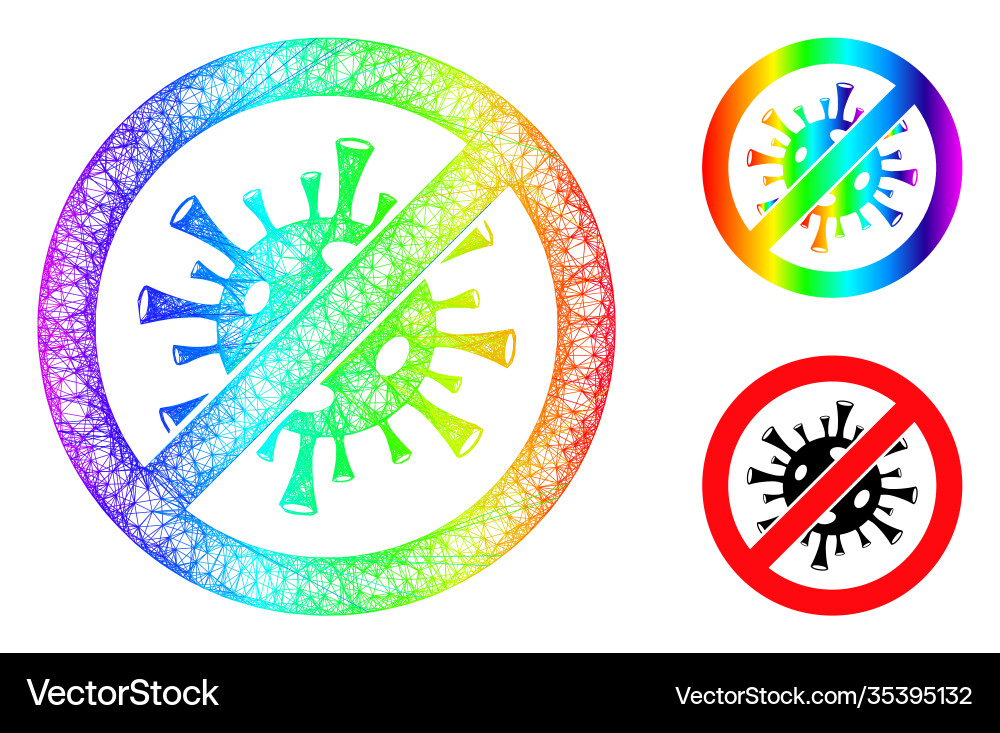 Spectral net mesh gradient stop flu virus icon Vector Image
