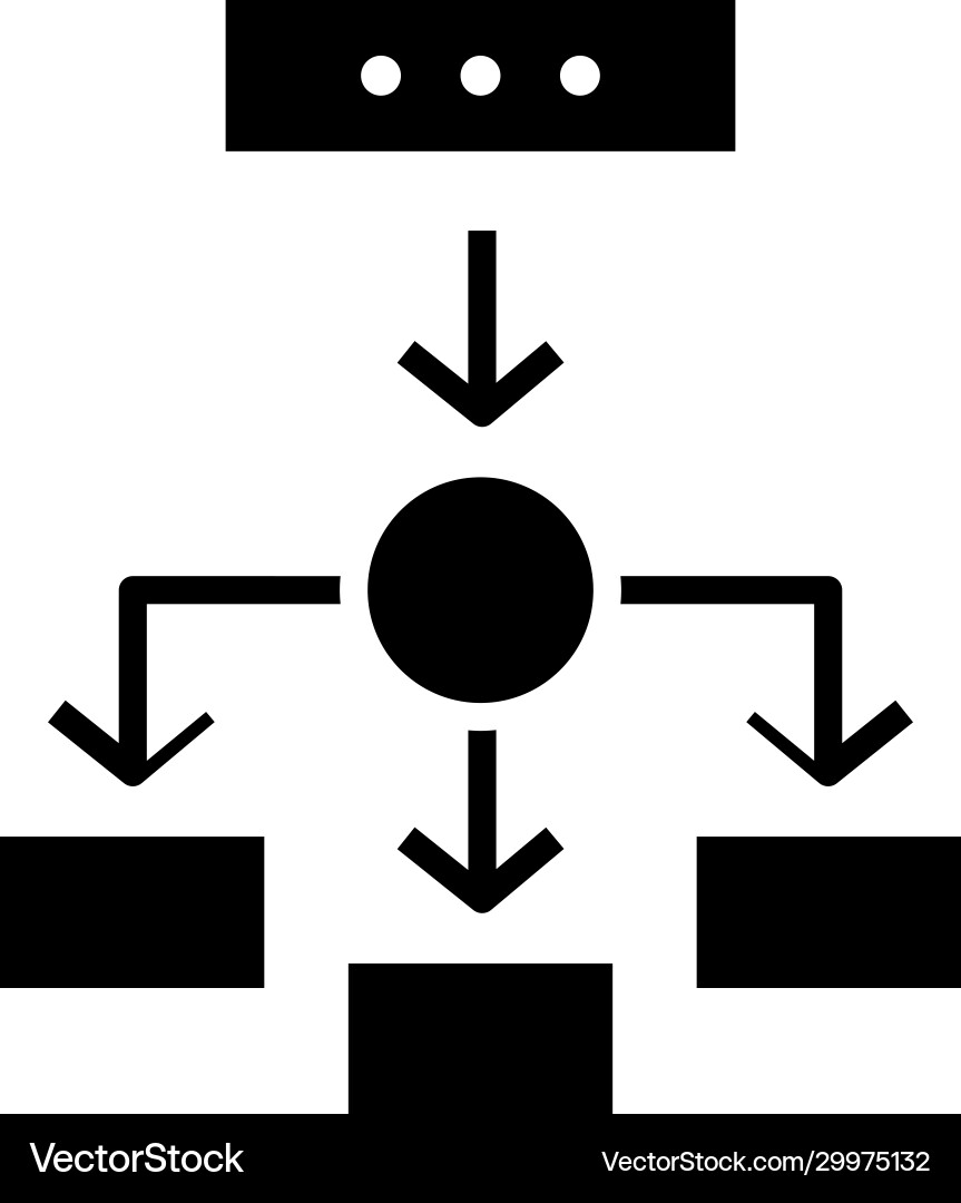 Tasks devision black icon concept Tasks devision black icon concept Vector Image