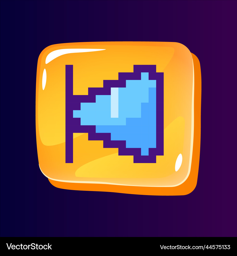 Backward Rewind glänzende ui-Taste mit Pixel Backward Rewind glänzende ui-Taste mit Pixel Vektorbild