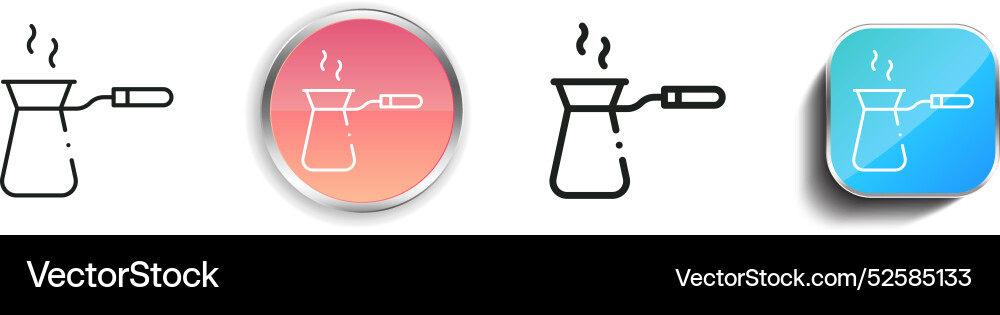 Cezve icon thin linear regular and button style Cezve icon thin linear regular and button style Vector Image
