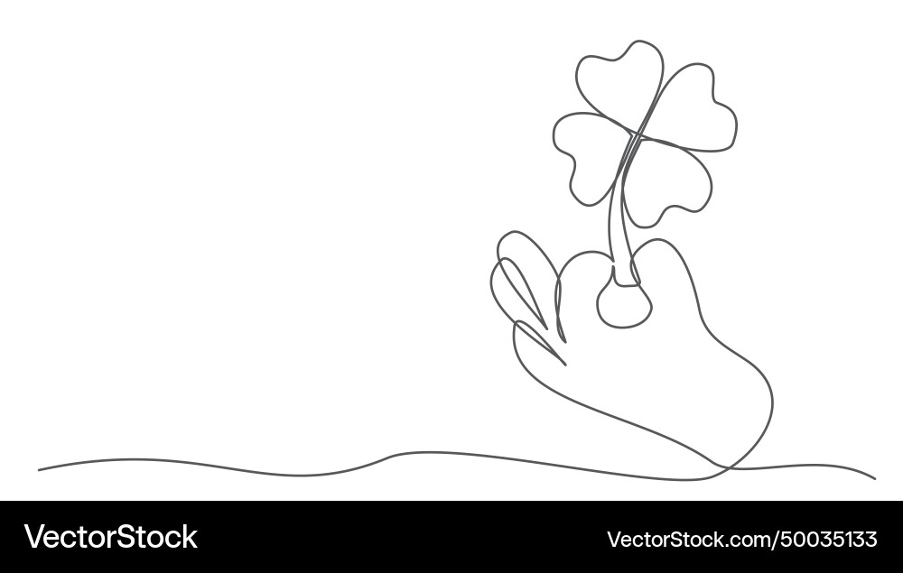 Clover one line drawing isolated on white Clover one line drawing isolated on white vector image